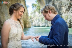 beach ceremony wedding amalfi coast photo