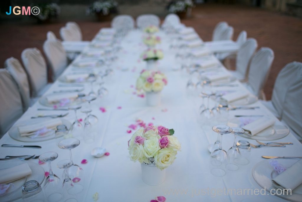 table set up wedding in castle italy