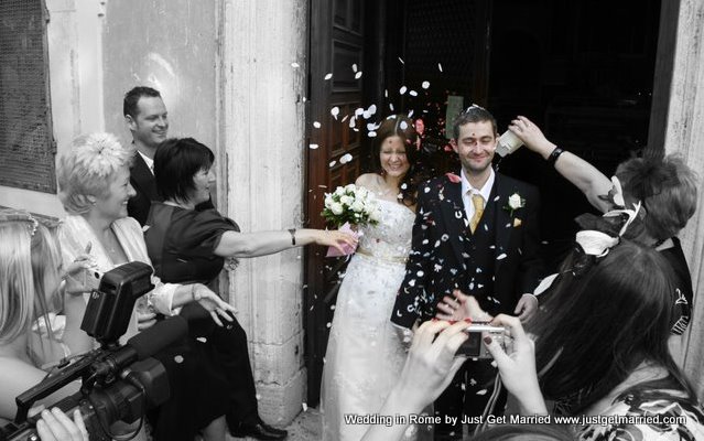 wedding church rome catholic confetti marriage religious wedding italy